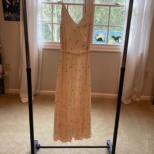 Loft white and black polka dot spaghetti strap dress